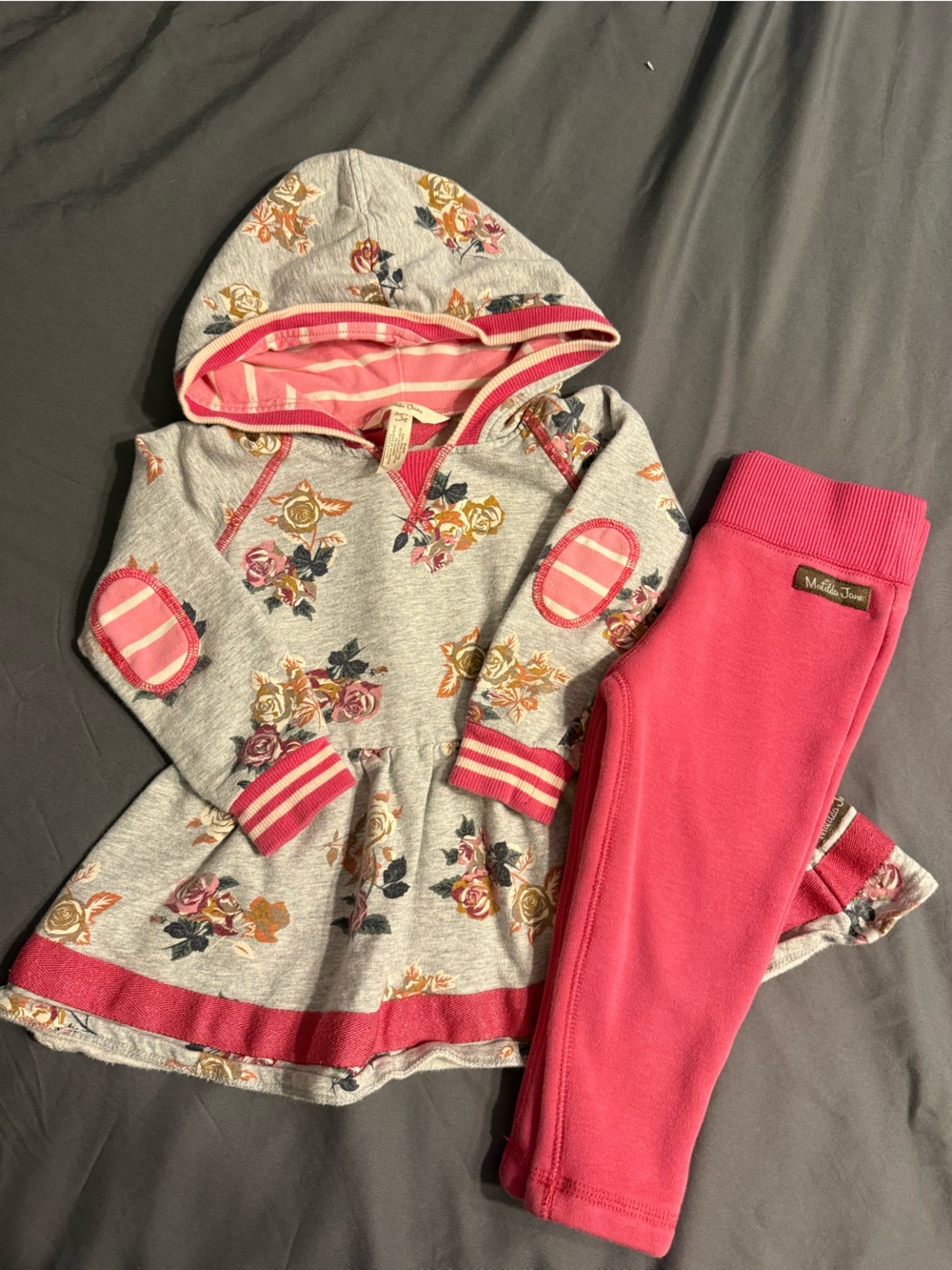 Matilda Jane Grey Floral & Pink Striped Girls' Intimates